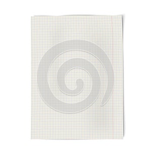 Vector notebook squared paper isolated on white background