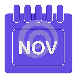 Vector november on monthly calendar icon