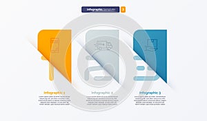 Vector number infographic template composed of 3 labels