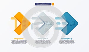 Vector number infographic template composed of 3 labels