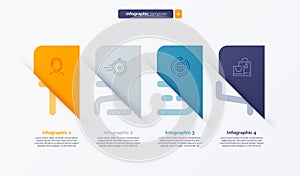 Vector number infographic template composed of 4 labels