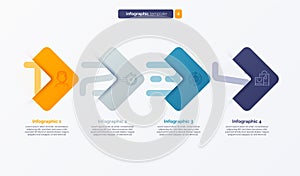 Vector number infographic template composed of 4 labels