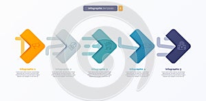 Vector number infographic template composed of 5 labels