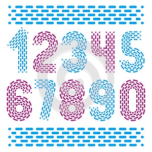 Vector numbers, modern numerals set. Rounded bold retro numeration from 0 to 9 can be used for logo creation. Created using