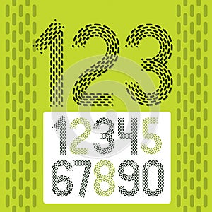 Vector numbers, modern numerals set. Rounded retro numeration fr