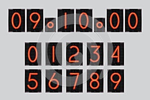 Vector numbers for vintage steampunk style lamp clock.