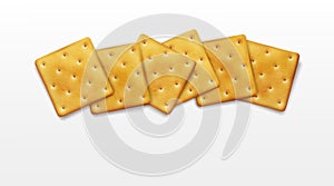 Vector object. for design element. Crackers on white ba