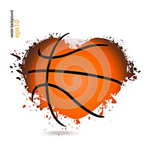 Vector object in the shape of a heart for basketball.