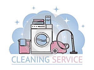 Vector objects cleaning service.