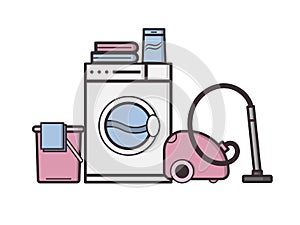 Vector objects laundry and housekeeping.