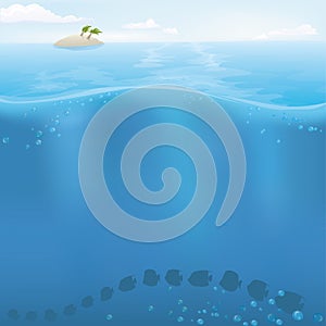 Vector Ocean background with copyspace