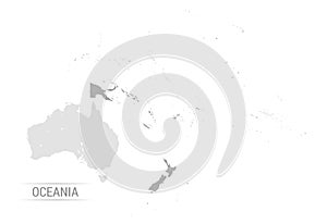 Vector Oceania grey map photo