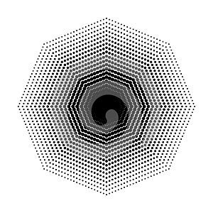 Vector Octagon halftone geometric shapes, Dot design abstract background Art photo