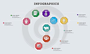 Vector Octagon infographic. Can use for business template.modern template