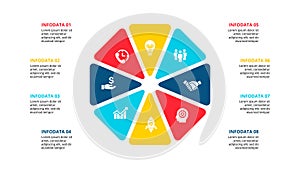 Vector octagon infographic with 8 options for presentation