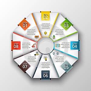 Vector octagon infographic.