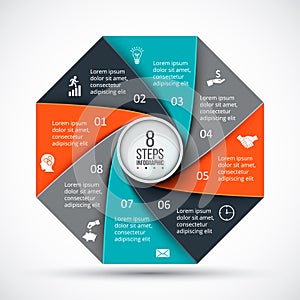 Vector octagon infographic.