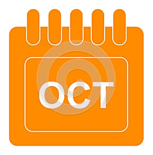 Vector october on monthly calendar orange icon