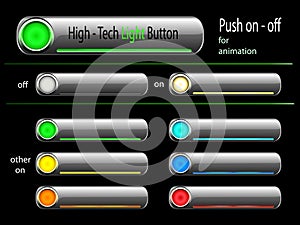 Vector - on and off high tech button