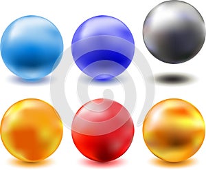 Vector off metallic - chrome - glass spheres