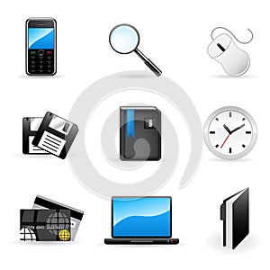 Vector office and business icons set