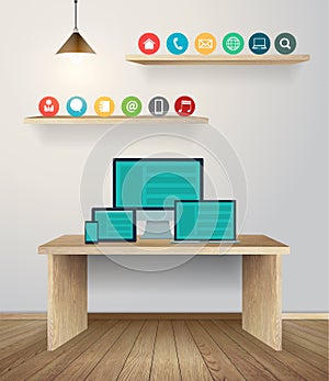 Vector the office of a creative entrepreneur