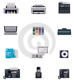 Vector office electronics icon set