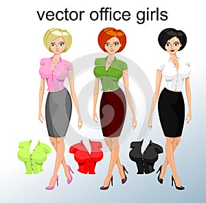 Vector office girls