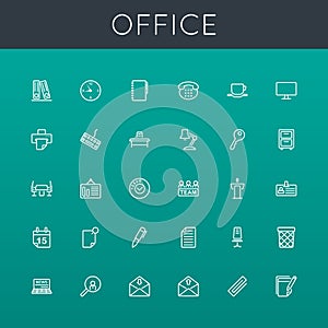 Vector Office Line Icons