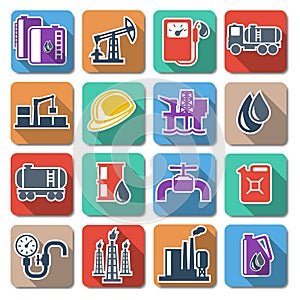 Vector Oil Industry Flat Icons