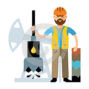 Vector Oil Industry. Flat style colorful Cartoon illustration.