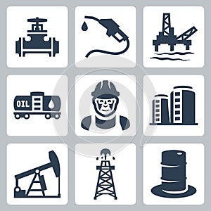Vector oil industry icons set