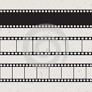 Vector old 35mm film strip illustration on shabby background