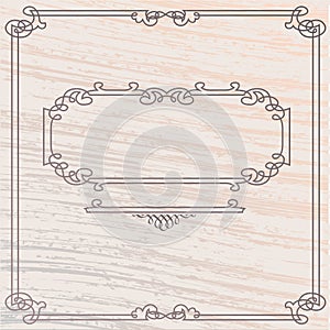 Vector Old Style Inlay Wood Frame photo