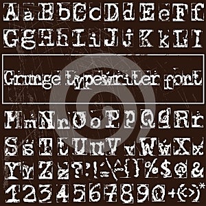 Vector old typewriter font