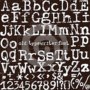 Vector old typewriter font