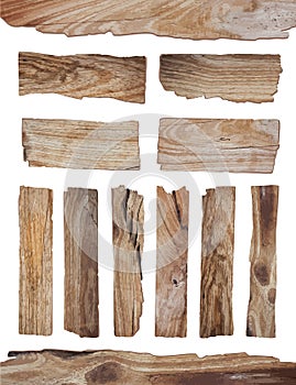 Vector old Wood plank on white background photo