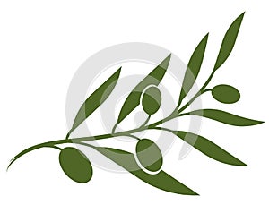 Vector olive branch. Simple flat shape