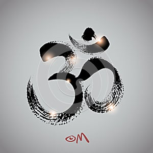 Vector: om symbol with brushwork