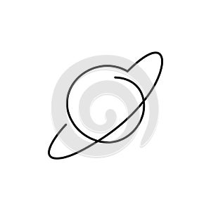 vector one line saturn. cosmos system. outer space concept vector illustration on white background