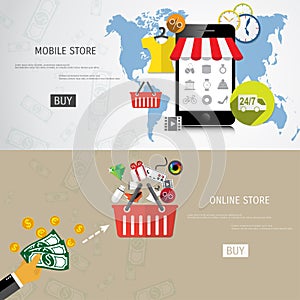 Vector online shopping concept