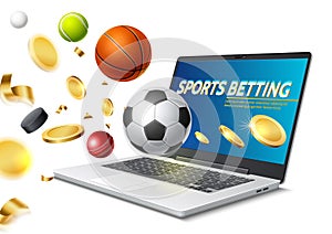 Vector online sports betting mobile app laptop