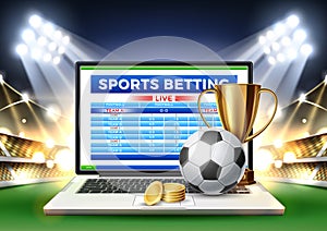 Vector online sports betting mobile app laptop