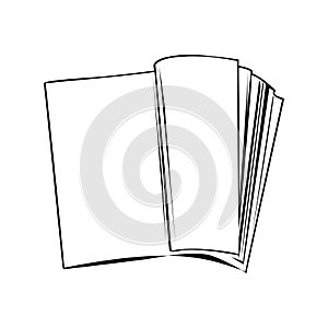 Vector open book banner, isolated of white background