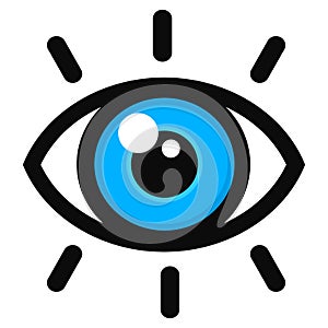 Vector open eye color icon