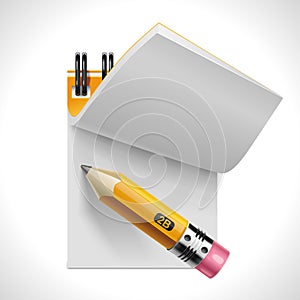 Vector open notepad with pencil XXL icon