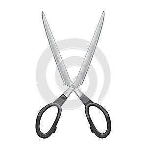 Vector open scissors with black handle