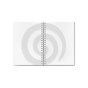 Vector opened realistic notebook with blank sheets