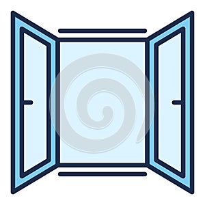 Vector Opened Window simple colored icon or symbol