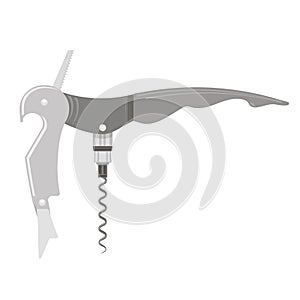Vector Opener for Bottle Icon Isolated on White Background. Modern Corkscrew Icon